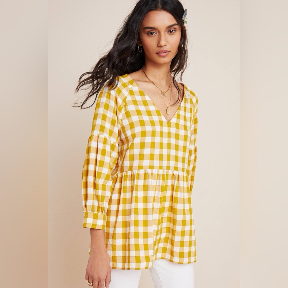 Anthropologie Maeve April Babydoll Blouse L